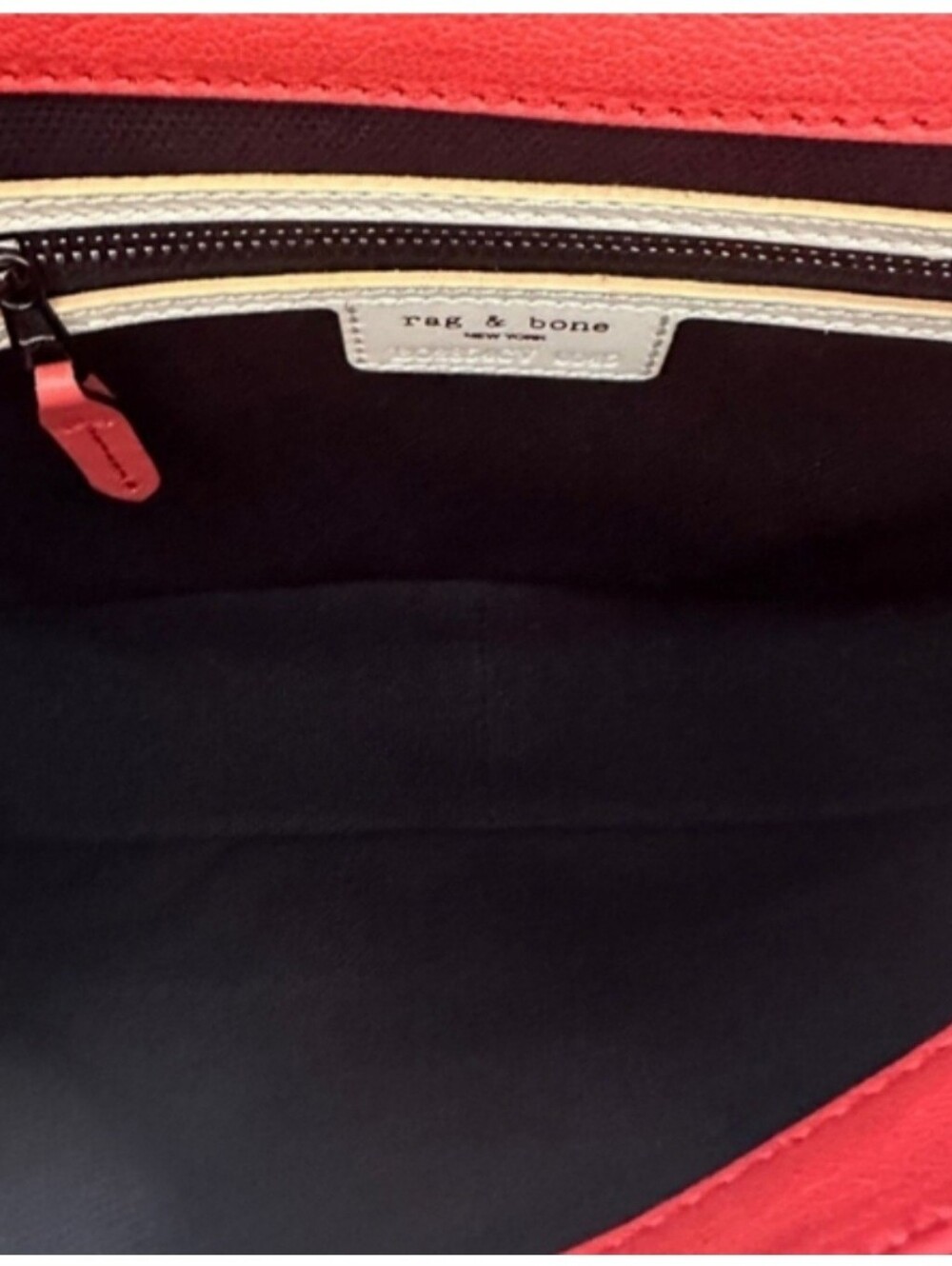 Rag & Bone Large Leather Pilot Clutch Crossbody Bag Red Coral - Picture 8 of 15